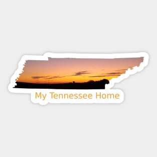 My Tennessee Home - Orange Sunset Over Small Town Sticker